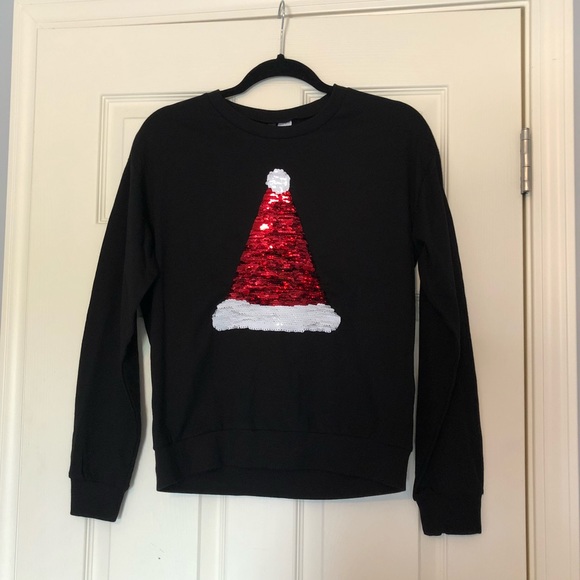 pizza christmas tree sequin sweater